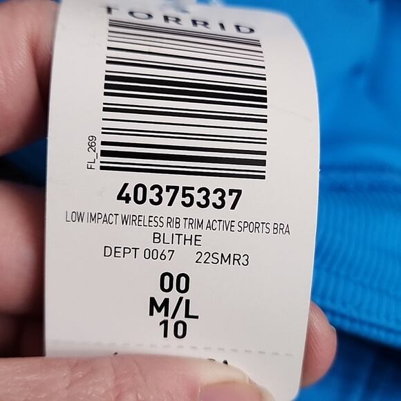 Torrid Active Blithe Blue Light Support Low Impact Wireless Sports Bra, NWT - Picture 6 of 6